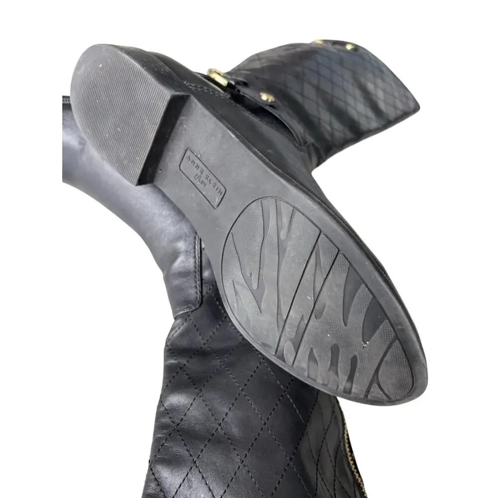 AK Anne Klein Klye quilted leather riding boots size 6